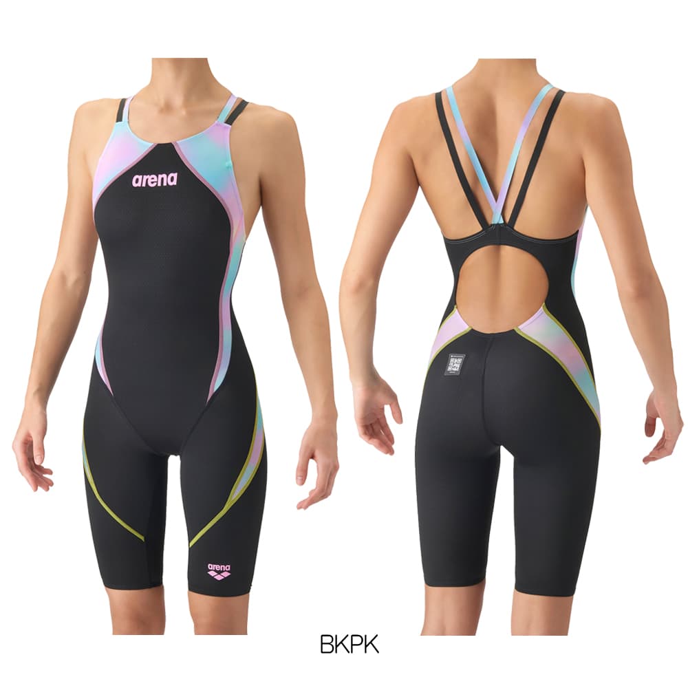 アリーナARENA競泳水着レディースWA承認モデルレーシングワンピーススパッツオープンバックハーフレッグオールインワンAQUAADVANCEDAQUAXTREMEFlowScape2026年秋冬モデルAS6FRC44Lfinaマークあり