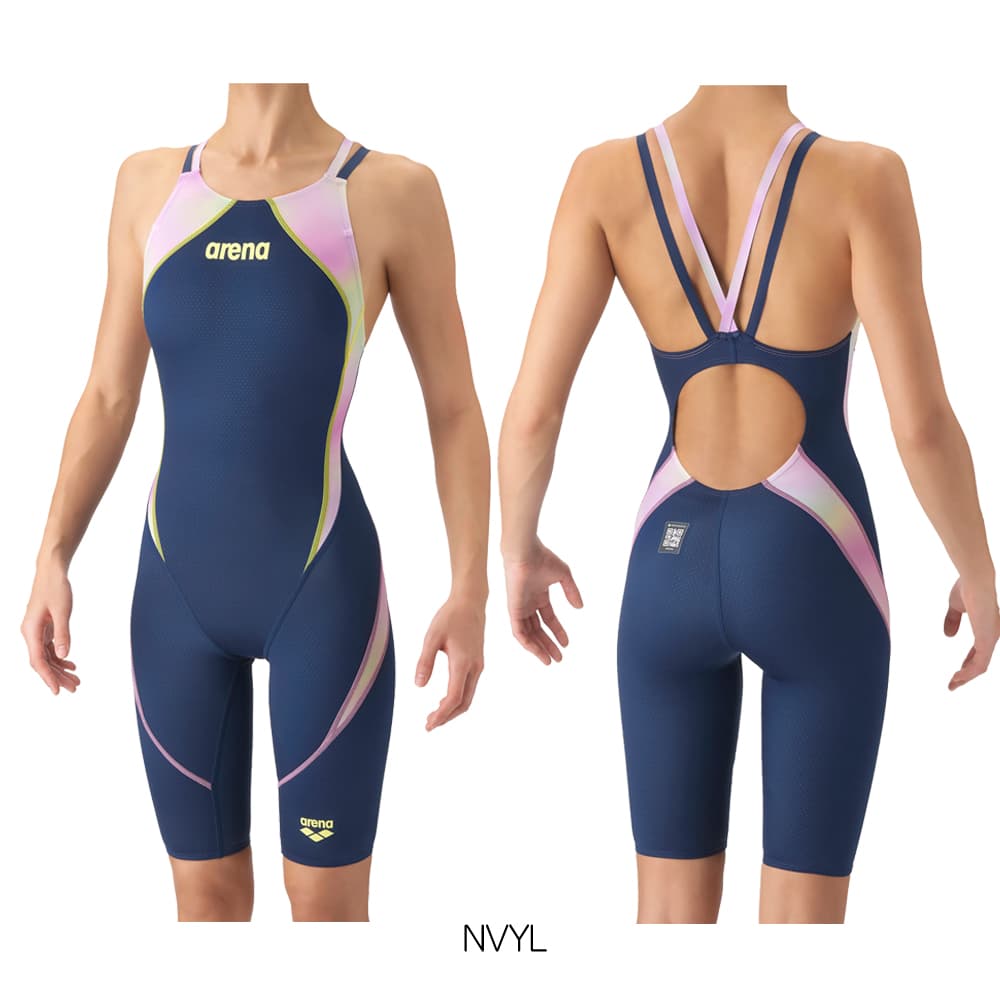 アリーナARENA競泳水着レディースWA承認モデルレーシングワンピーススパッツオープンバックハーフレッグオールインワンAQUAADVANCEDAQUAXTREMEFlowScape2026年秋冬モデルAS6FRC44Lfinaマークあり