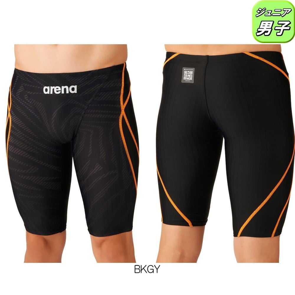 アリーナARENA競泳水着ジュニア男子WA承認モデルレーシングスパッツハーフレッグECOAQUARACINGECOAQUASTRIPE2026年秋冬モデルAS6FRC77Bfinaマークあり