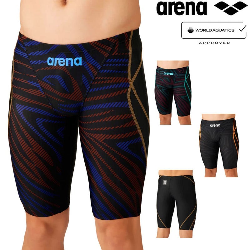 アリーナARENA競泳水着メンズWA承認モデルレーシングスパッツハーフレッグECOAQUARACINGECOAQUASTRIPE2026年秋冬モデルAS6FRC77Mfinaマークあり