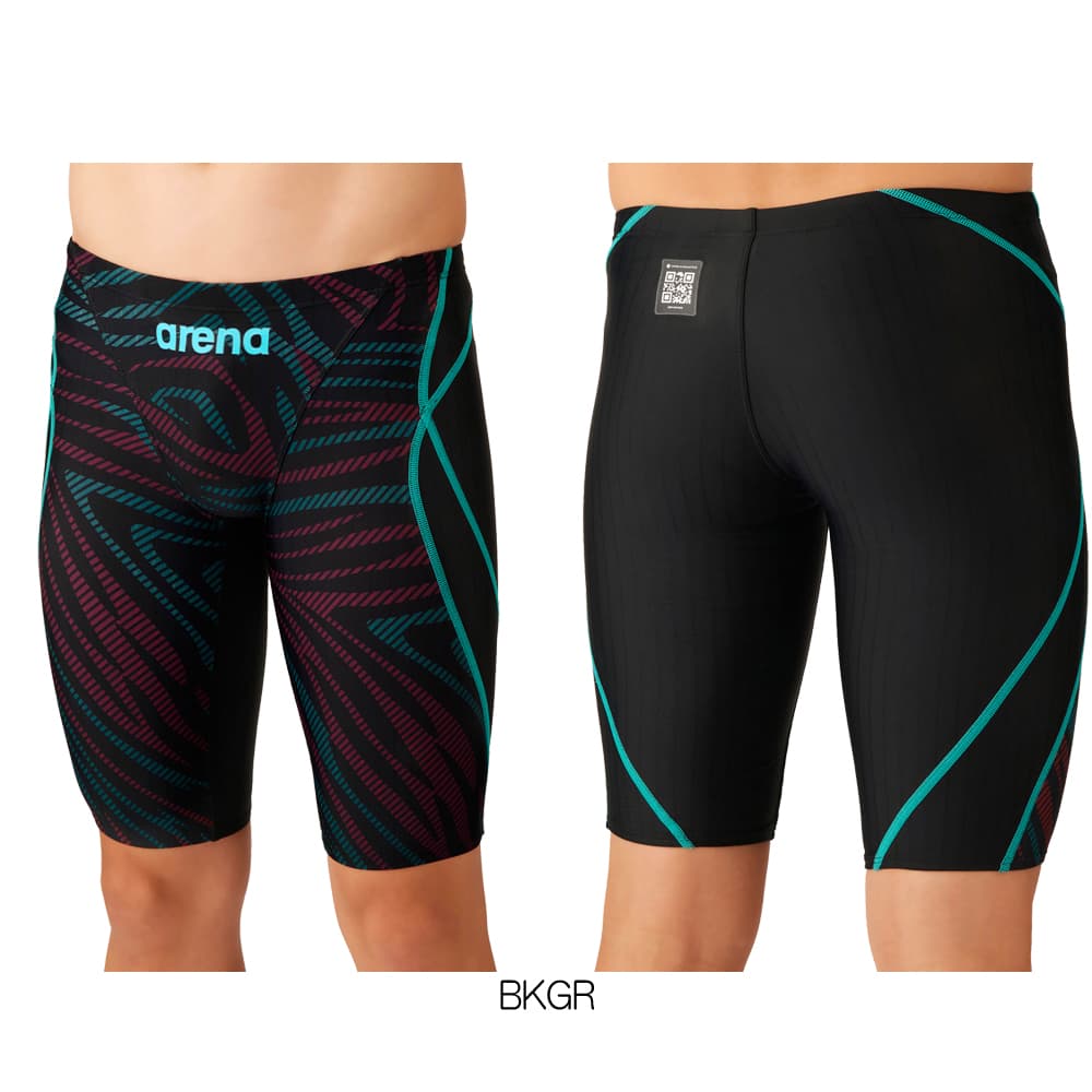 アリーナARENA競泳水着メンズWA承認モデルレーシングスパッツハーフレッグECOAQUARACINGECOAQUASTRIPE2026年秋冬モデルAS6FRC77Mfinaマークあり