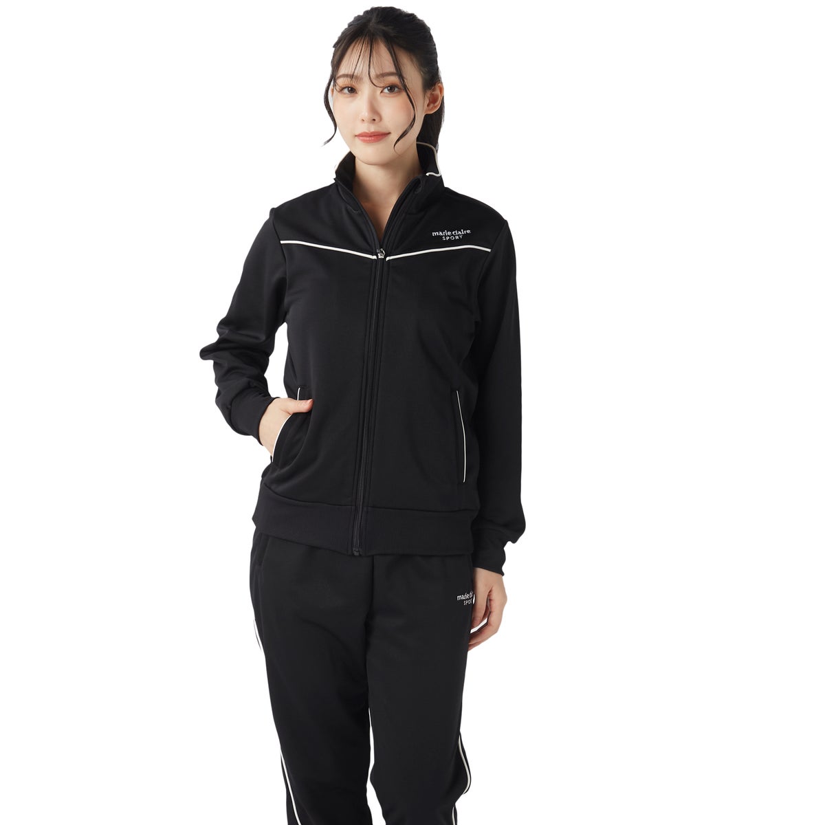 marie claire SPORT マリクレールスポーツ レディース 裏起毛ジャージZIPジャケット NIKI445720