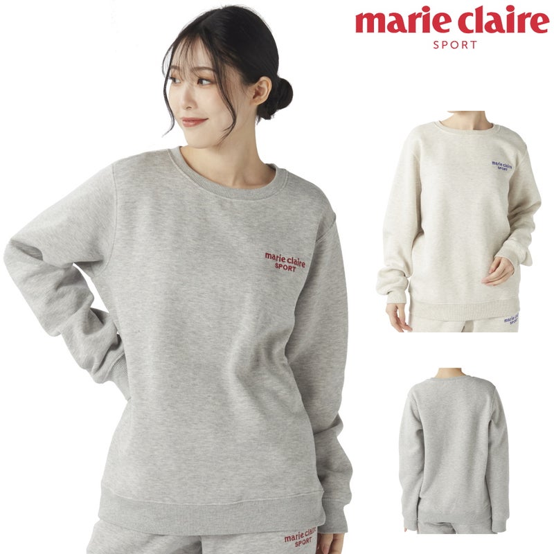 marie claire SPORT マリクレールスポーツ レディース 裏起毛スウェットクルートレーナー NIKI445716