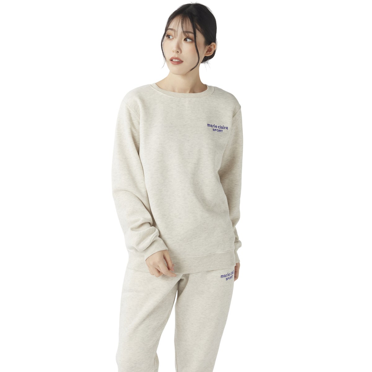 marie claire SPORT マリクレールスポーツ レディース 裏起毛スウェットクルートレーナー NIKI445716