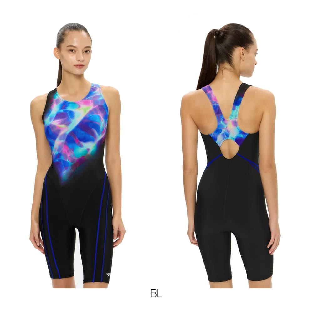 スピードSPEEDOフィットネス水着レディースカラーオブウェーブスルースンニースキンオールインワンパッド付きUltraStretch02026年春夏モデルSFW12612