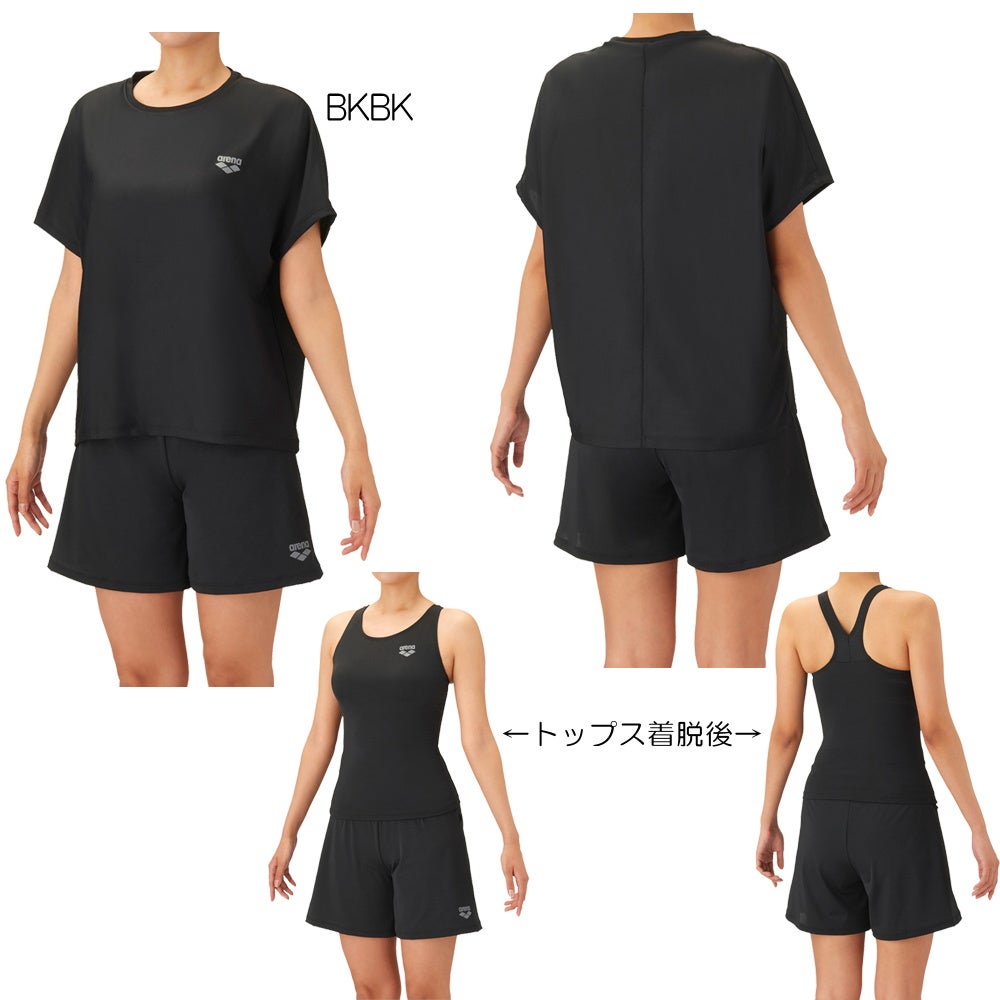 アリーナARENAフィットネス水着レディースフィットネスセパレートYバックミドルレッグ差し込みパッドパッド付きエステル2WAY2026年秋冬モデルAS6FWF64L