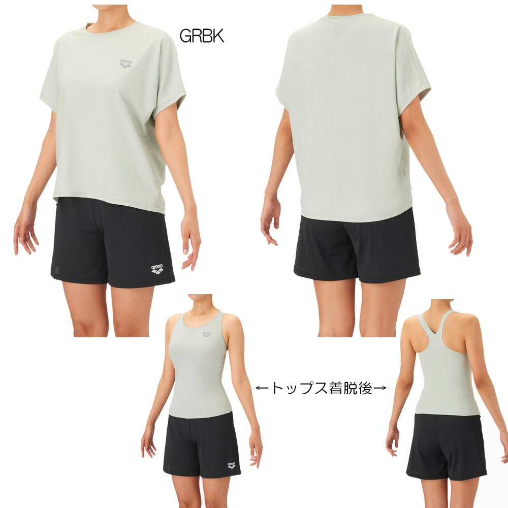 アリーナARENAフィットネス水着レディースフィットネスセパレートYバックミドルレッグ差し込みパッドパッド付きエステル2WAY2026年秋冬モデルAS6FWF64L