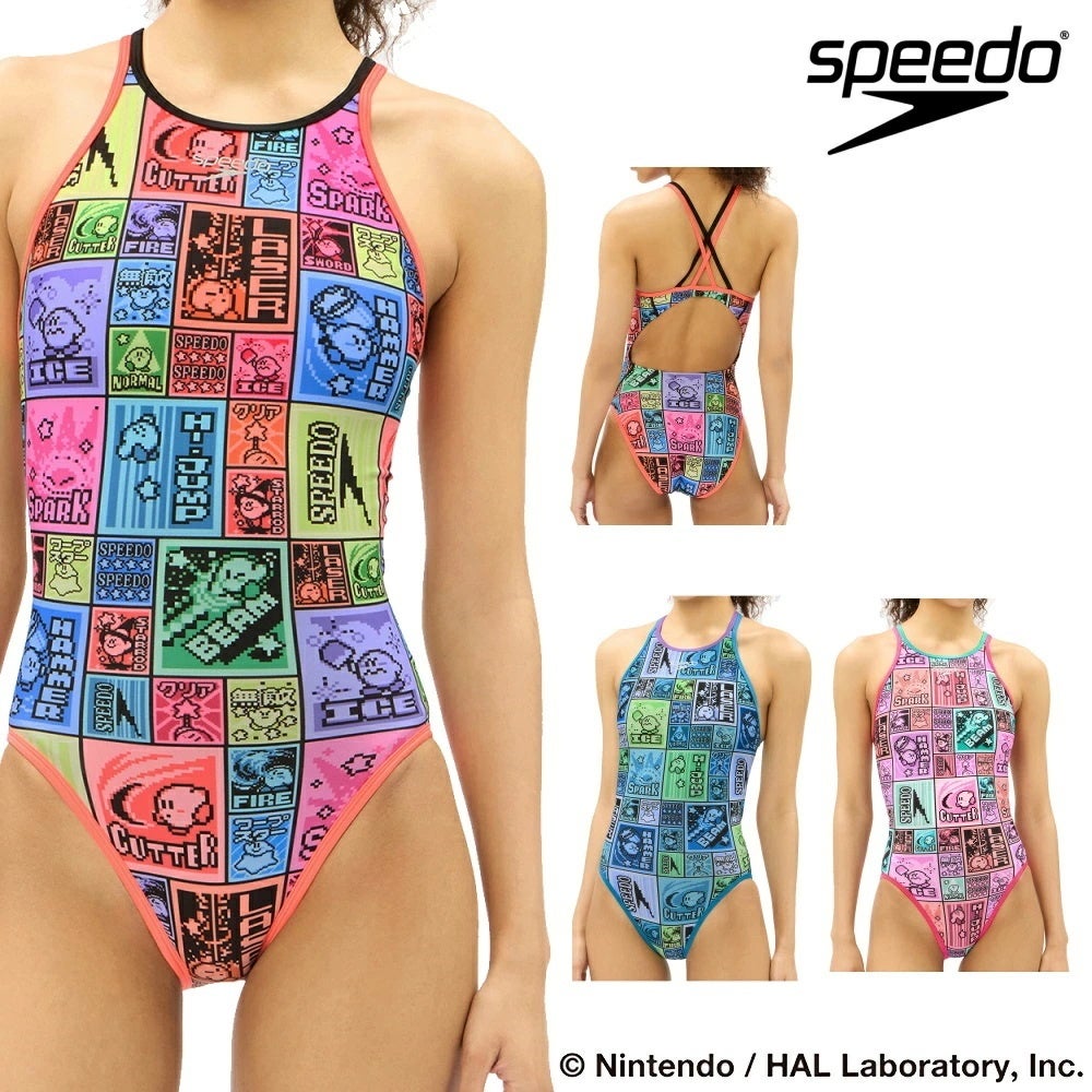 スピードSPEEDO競泳水着練習用水着レディースカービィドットブロッククロッシェターンズスーツENDURANCEECO競泳練習水着2026年春夏モデルSTW02602