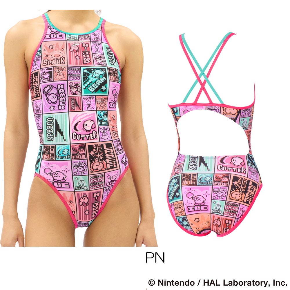 スピードSPEEDO競泳水着練習用水着レディースカービィドットブロッククロッシェターンズスーツENDURANCEECO競泳練習水着2026年春夏モデルSTW02602