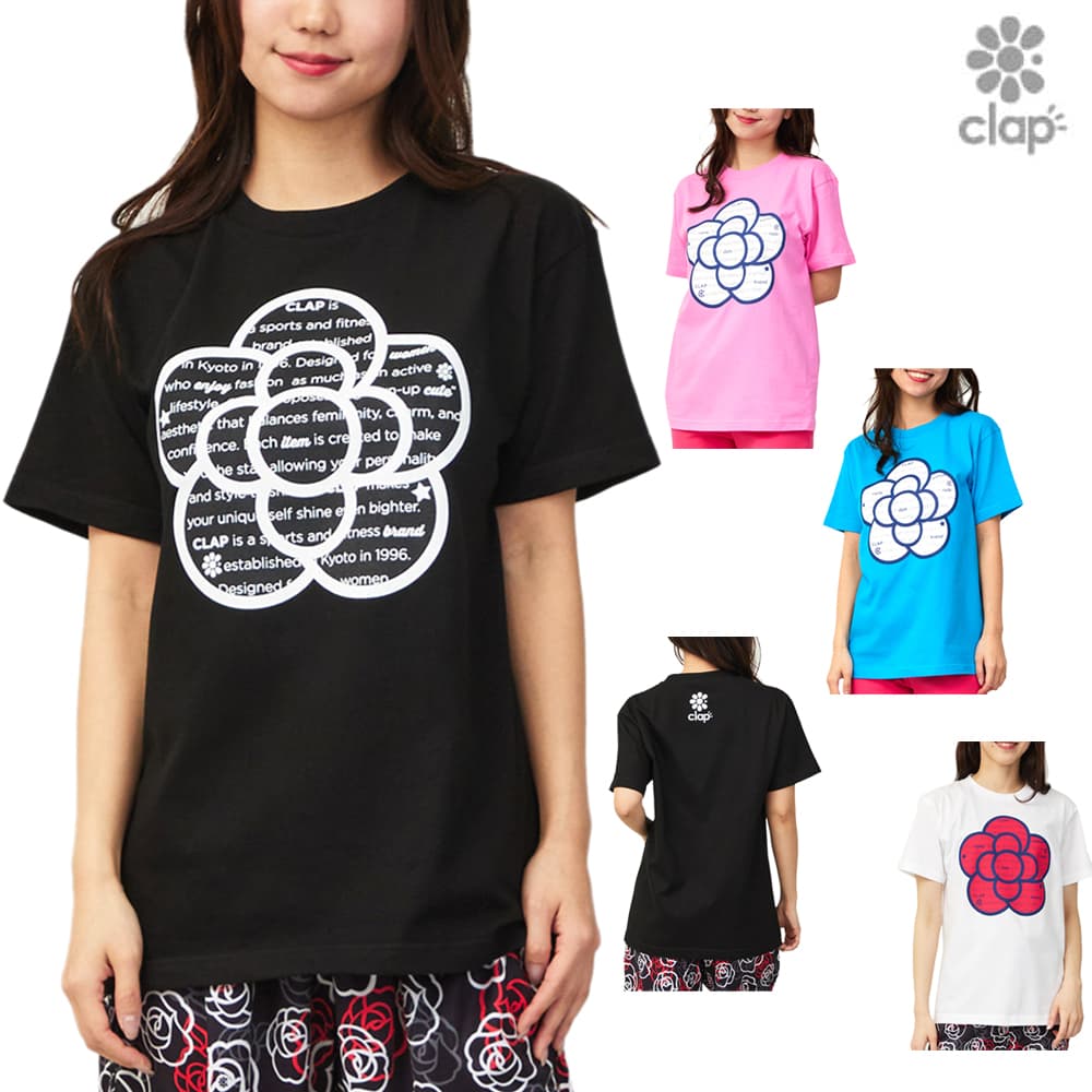 クラップCLAPローズクラップTシャツレディーススポーツアパレルトレーニングフィットネス女性CTS26028