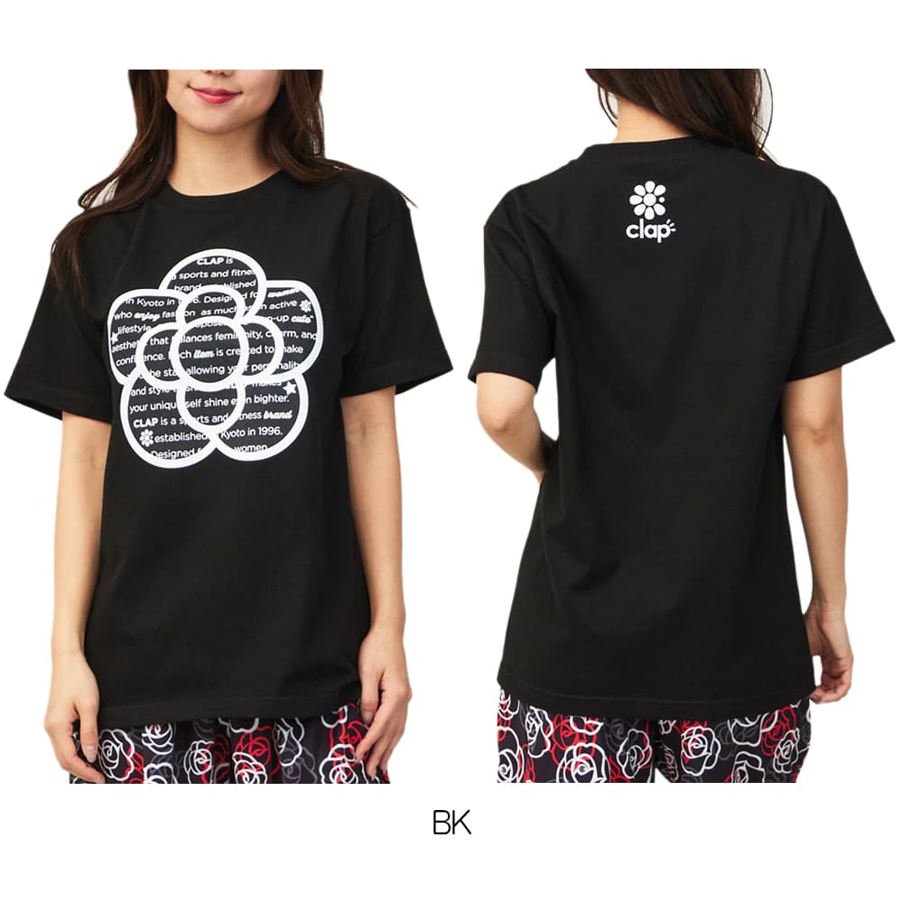クラップCLAPローズクラップTシャツレディーススポーツアパレルトレーニングフィットネス女性CTS26028