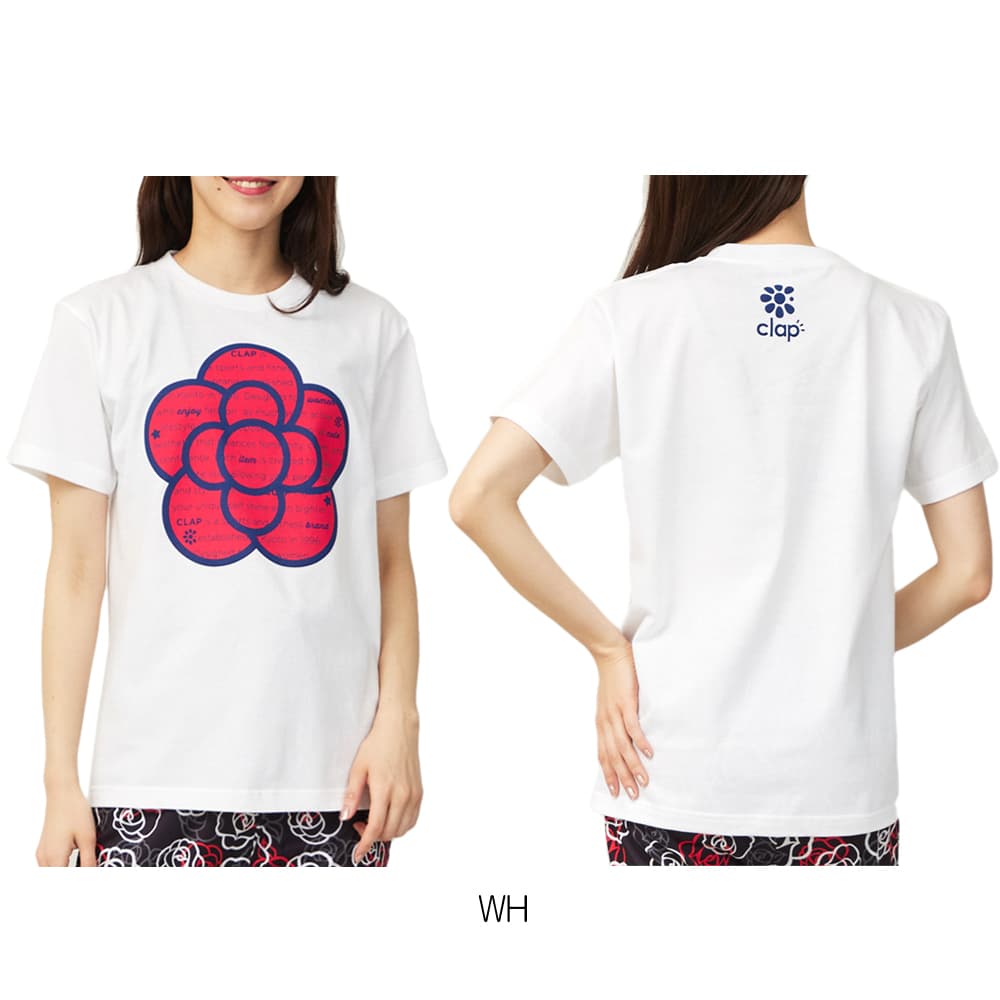 クラップCLAPローズクラップTシャツレディーススポーツアパレルトレーニングフィットネス女性CTS26028