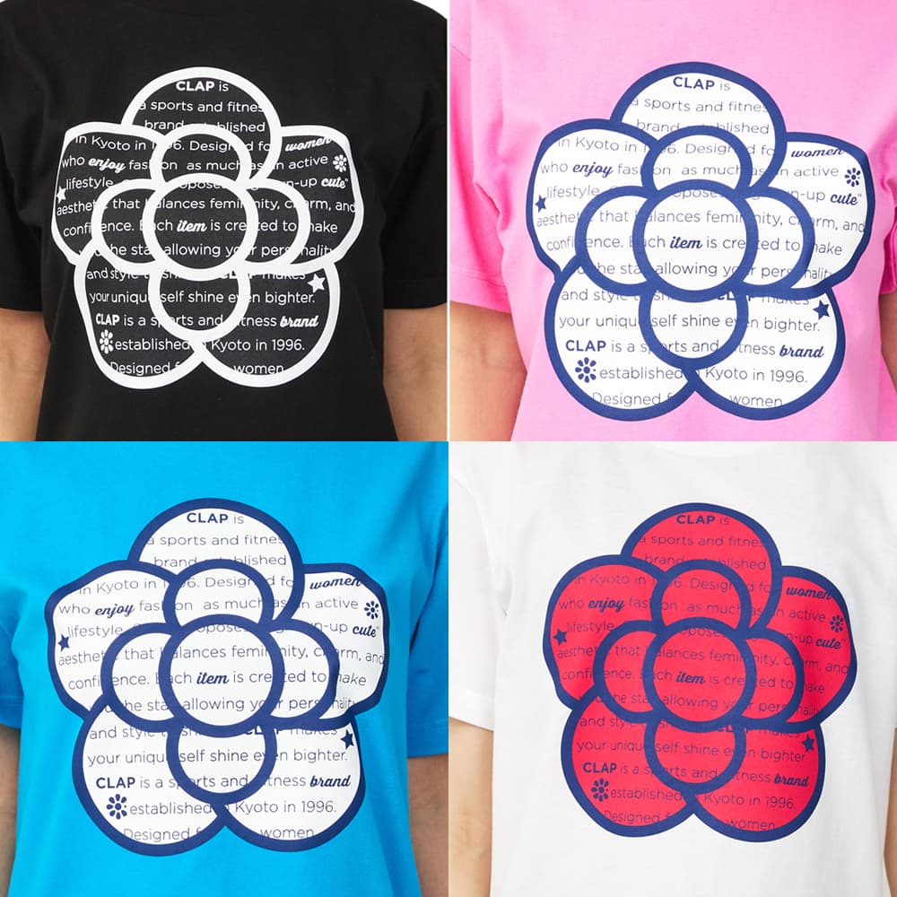 クラップCLAPローズクラップTシャツレディーススポーツアパレルトレーニングフィットネス女性CTS26028