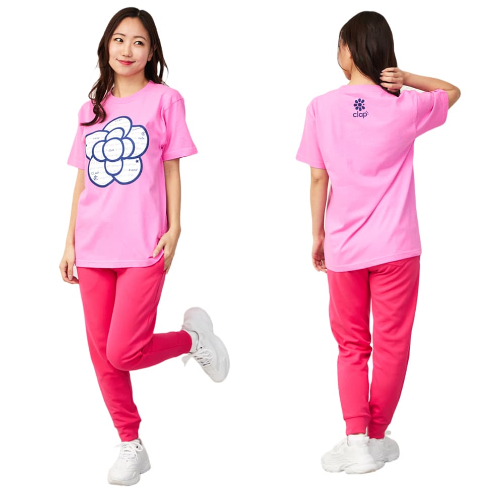 クラップCLAPローズクラップTシャツレディーススポーツアパレルトレーニングフィットネス女性CTS26028