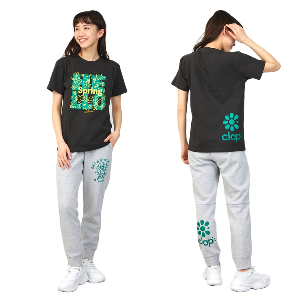 クラップCLAPスプリングクラップTシャツレディーススポーツアパレルトレーニングフィットネス女性CTS26030