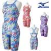 ミズノMIZUNO競泳水着練習用水着レディースエクサースーツハーフスーツオールインワンEXERSUITSU-Fit競泳練習水着2026年春夏モデルN2MGD275