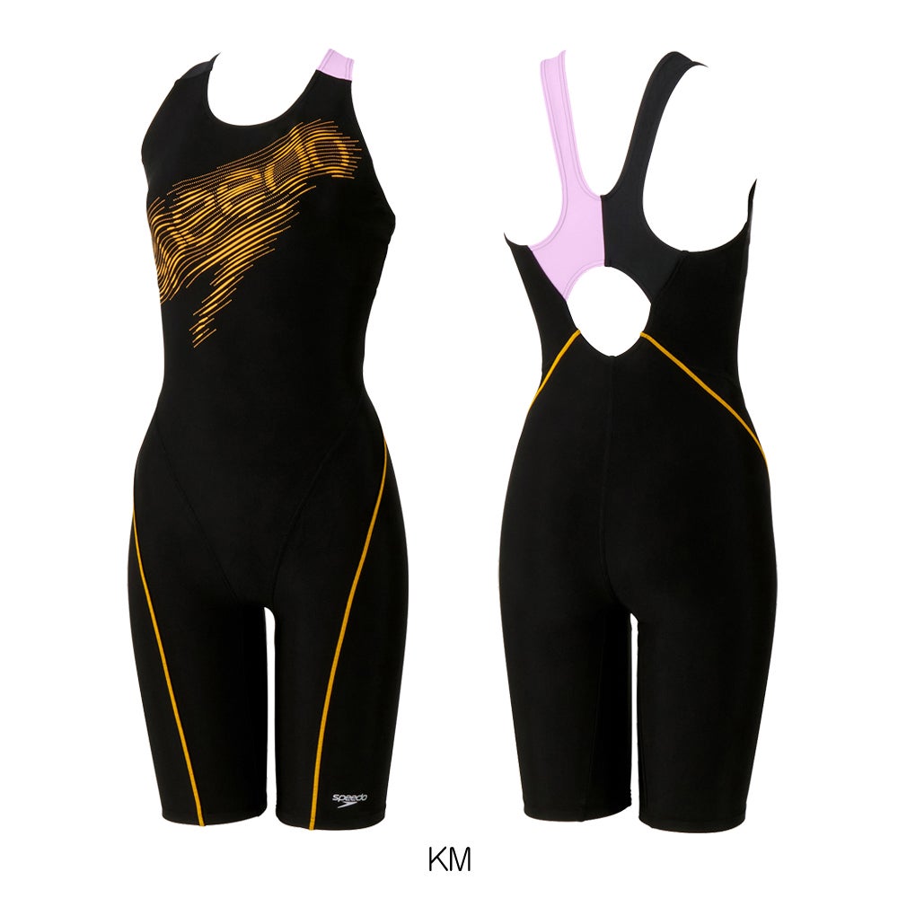 スピードSPEEDOフィットネス水着レディースストリームドッツロゴルースンニースキンオールインワンパッド付きUltraStretch02026年春夏モデルSFW12614