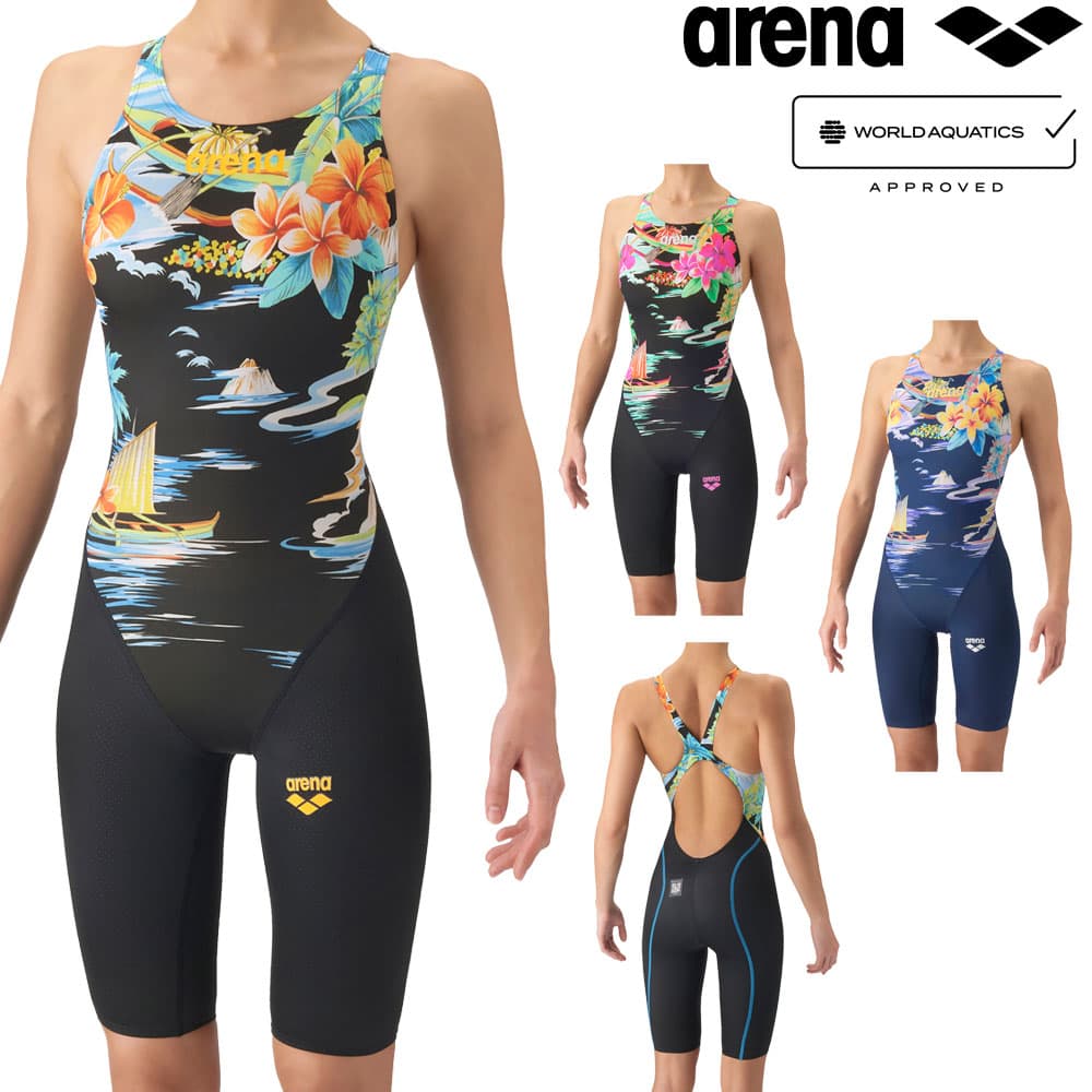 アリーナARENA競泳水着レディースWA承認モデルレーシングワンピーススパッツオープンバックハーフレッグオールインワンAQUAADVANCEDAQUAXTREMEIslesofMemory2026年秋冬モデルAS6FRC40Lfinaマークあり