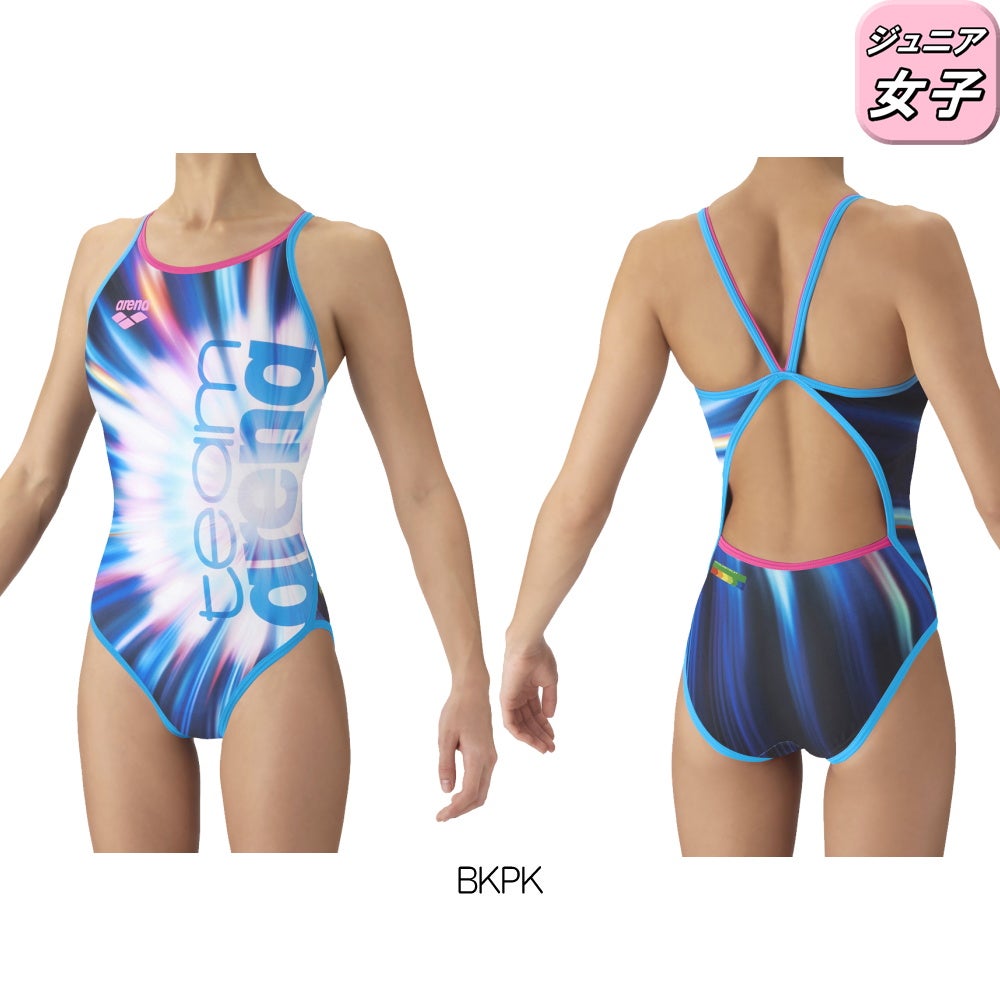 アリーナARENA競泳水着練習用水着ジュニア女子トレーニングワンピースオープンバックタフスーツタフスキンT2E競泳練習水着2026年秋冬モデルAS6FWM14G