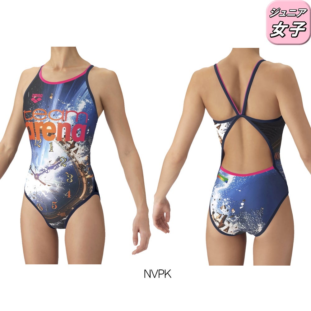 アリーナARENA競泳水着練習用水着ジュニア女子トレーニングワンピースオープンバックタフスーツタフスキンT2E競泳練習水着2026年秋冬モデルAS6FWM14G