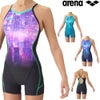 アリーナARENA競泳水着練習用水着レディーストレーニングワンピーススパッツオープンバックミドルレッグオールインワンタフスーツタフスキンEUrbanCities競泳練習水着2026年秋冬モデルAS6FWM25L