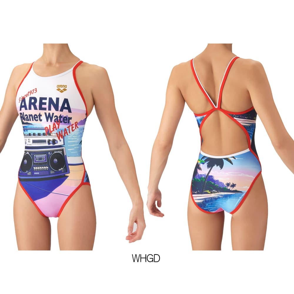 アリーナARENA競泳水着練習用水着レディーストレーニングワンピースオープンバックタフスーツタフスキンT2E競泳練習水着2026年秋冬モデルAS6FWM38L