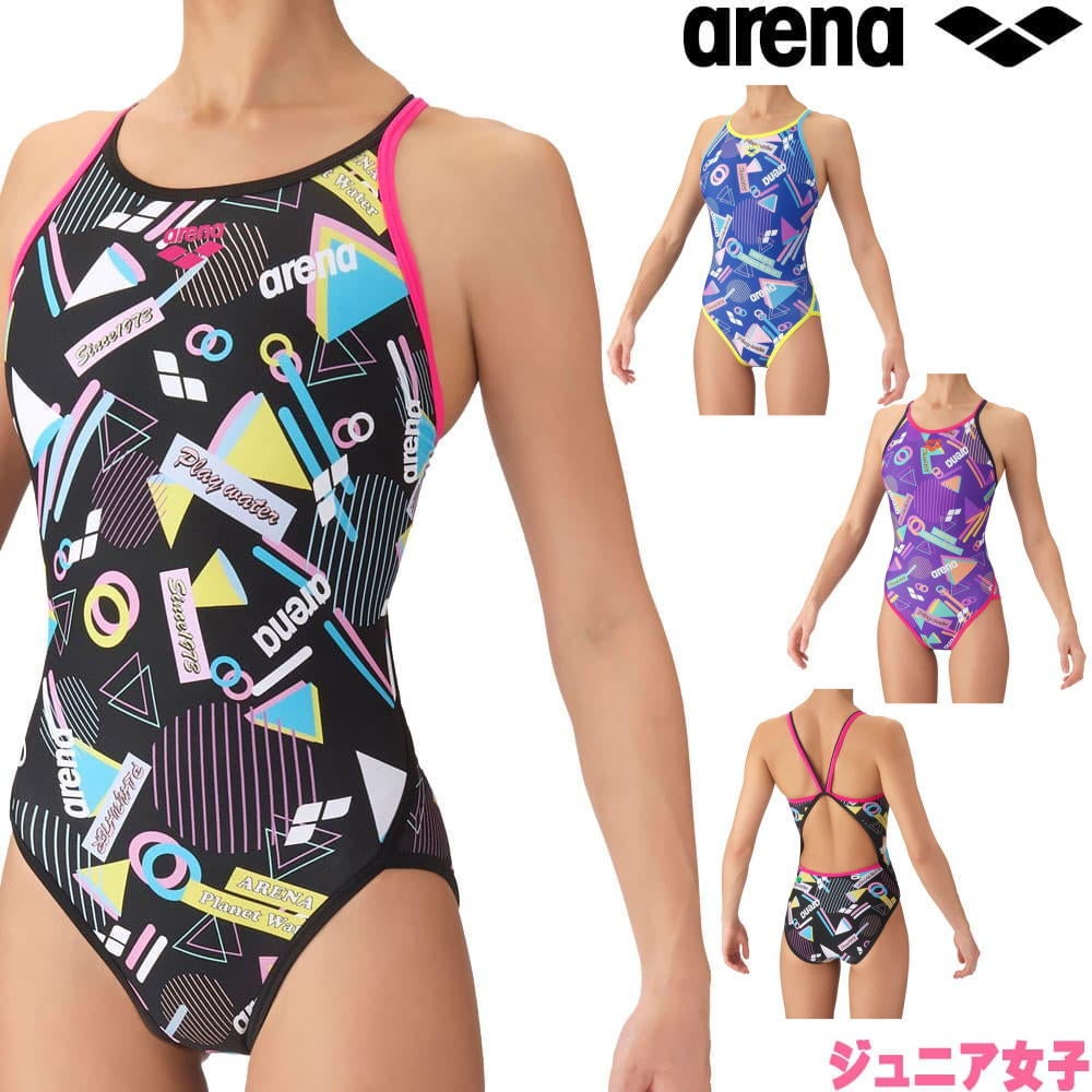 アリーナARENA競泳水着練習用水着ジュニア女子トレーニングワンピースオープンバックタフスーツタフスキンEP競泳練習水着2026年秋冬モデルAS6FWM40G