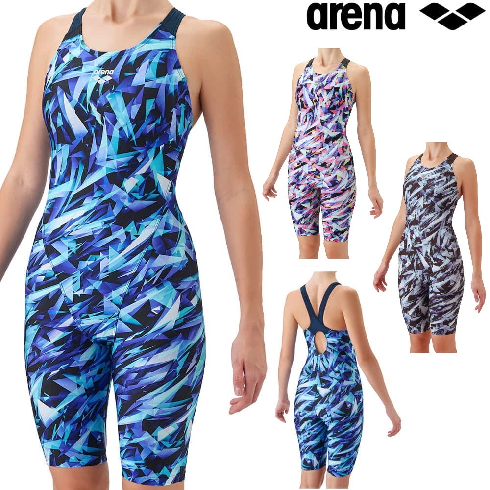 アリーナARENAフィットネス水着レディースフィットネスワンピーススパッツオープンバックハーフレッグぴったりパッドパッド付きオールインワンAQUAEXAダブルエステルWR2026年秋冬モデルAS6FWF14L