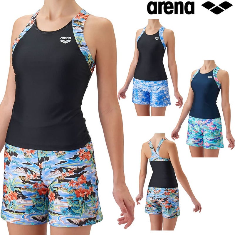 アリーナARENAフィットネス水着レディースフィットネスセパレートYバックミドルレッグ差し込みパッドパッド付きダブルエステルIslesofMemory2026年秋冬モデルAS6FWF55L