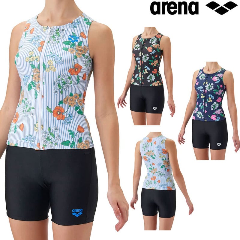 アリーナARENAフィットネス水着レディースフィットネスセパレートカバーバックミドルレッグ差し込みパッドパッド付きフルダル2WAY2026年秋冬モデルAS6FWF59L