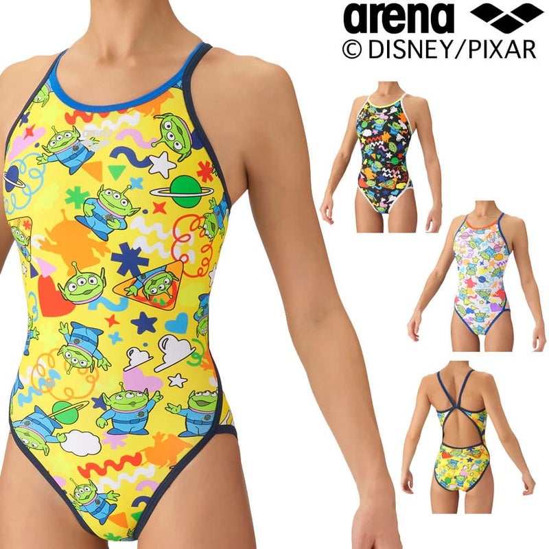 アリーナARENA競泳水着練習用水着レディーストレーニングワンピースオープンバックタフスーツタフスキンEPディズニー『トイストーリー』競泳練習水着2026年秋冬モデルAS6FWM53L