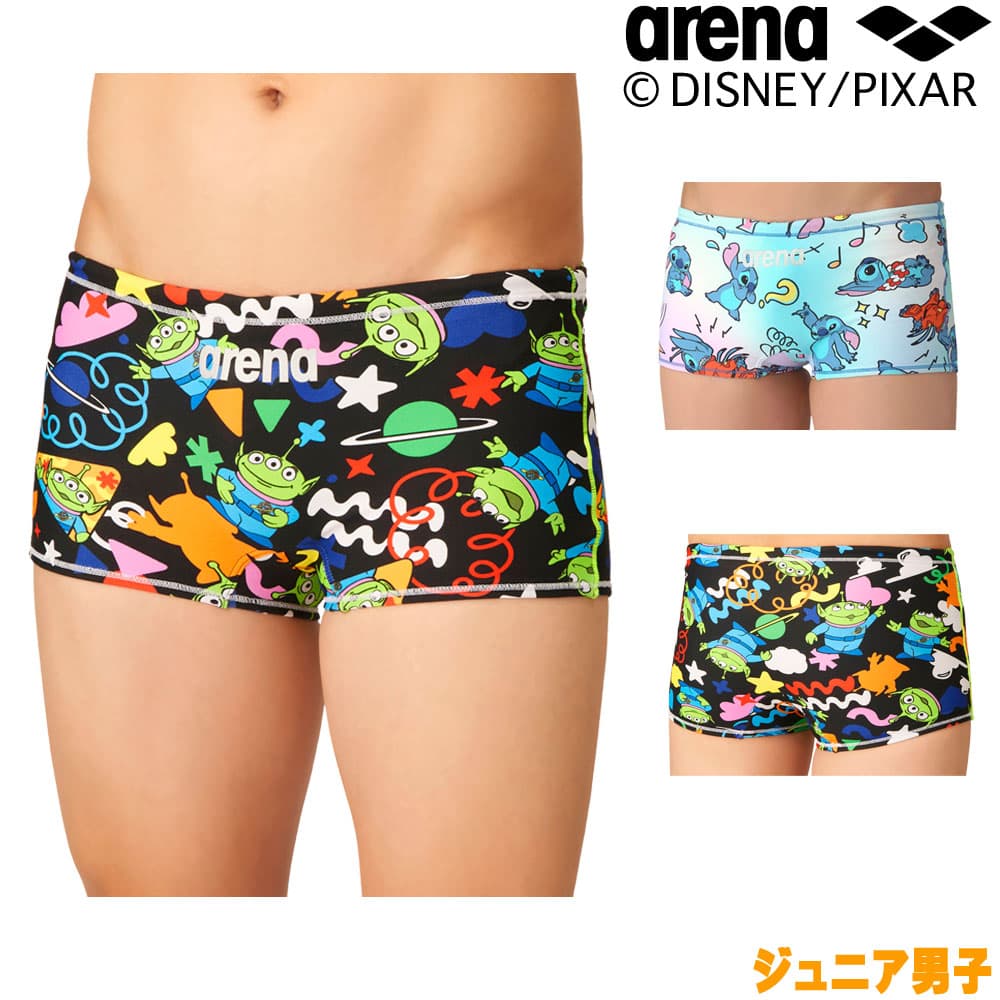 アリーナARENA競泳水着練習用水着ジュニア男子トレーニングスパッツショートレッグタフスーツタフスキンEPディズニー『トイストーリー』競泳練習水着2026年秋冬モデルAS6FWM55B