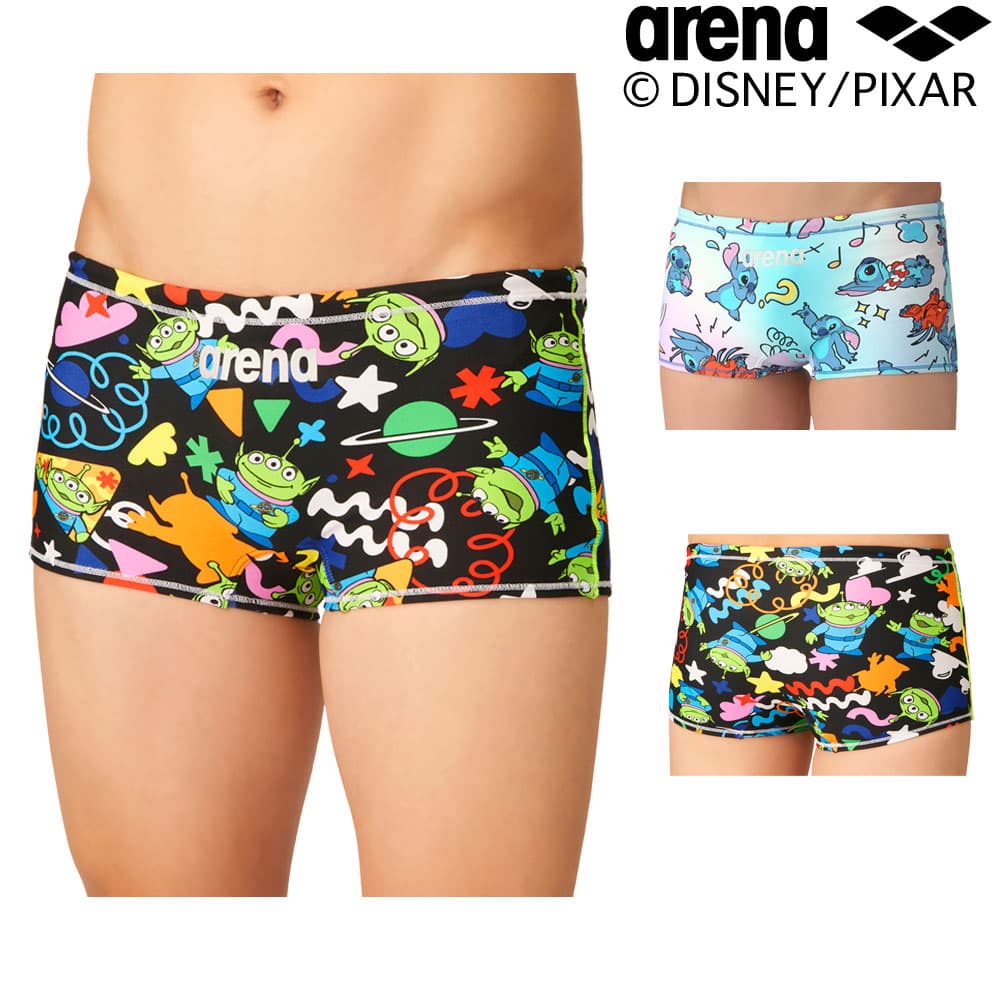 アリーナARENA競泳水着練習用水着メンズトレーニングスパッツショートレッグタフスーツタフスキンEPディズニー『トイストーリー』競泳練習水着2026年秋冬モデルAS6FWM55M