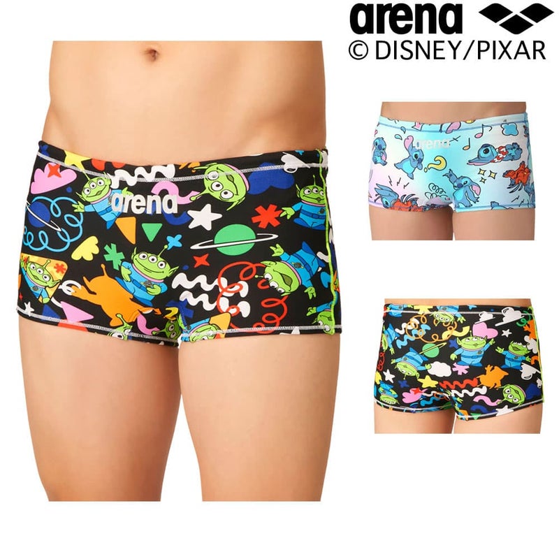 アリーナARENA競泳水着練習用水着メンズトレーニングスパッツショートレッグタフスーツタフスキンEPディズニー『トイストーリー』競泳練習水着2026年秋冬モデルAS6FWM55M