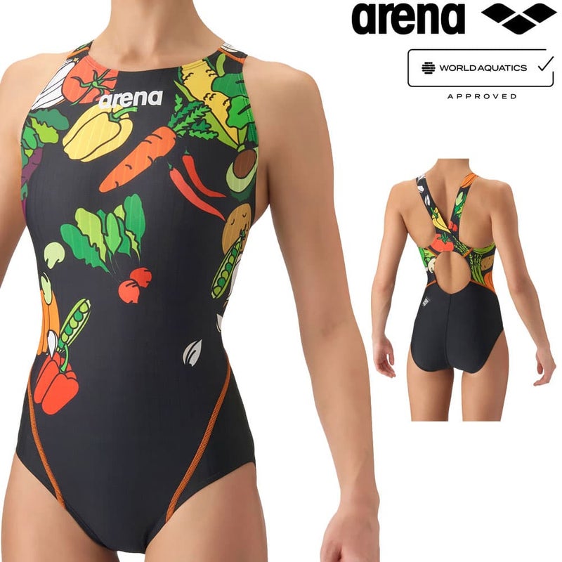 アリーナARENA競泳水着レディースWA承認モデルレーシングワンピースオープンバックAQUARACINGECOAQUASTRIPE-DFreshDip2026年秋冬モデルAS6FRCF2Lfinaマークあり