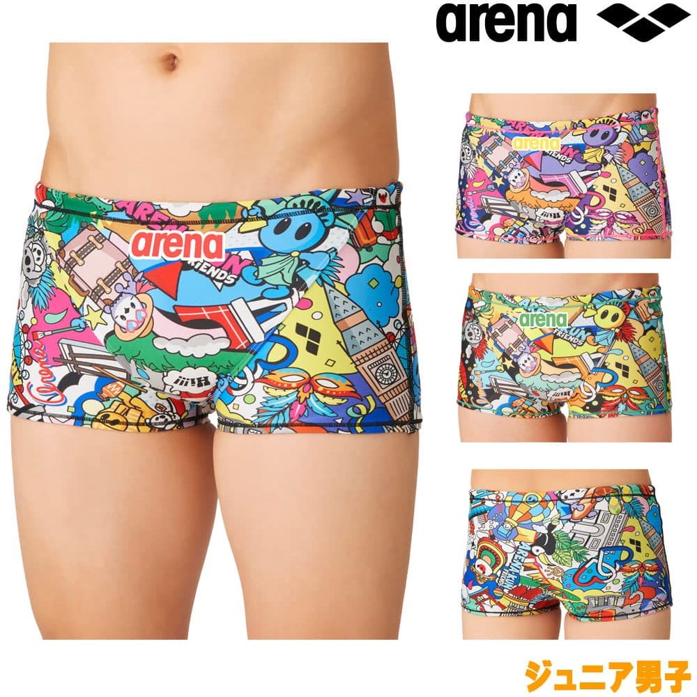 アリーナARENA競泳水着練習用水着ジュニア男子トレーニングスパッツショートレッグタフスーツタフスキンT2Eアリーナくん競泳練習水着2026年秋冬モデルAS6FWM46B