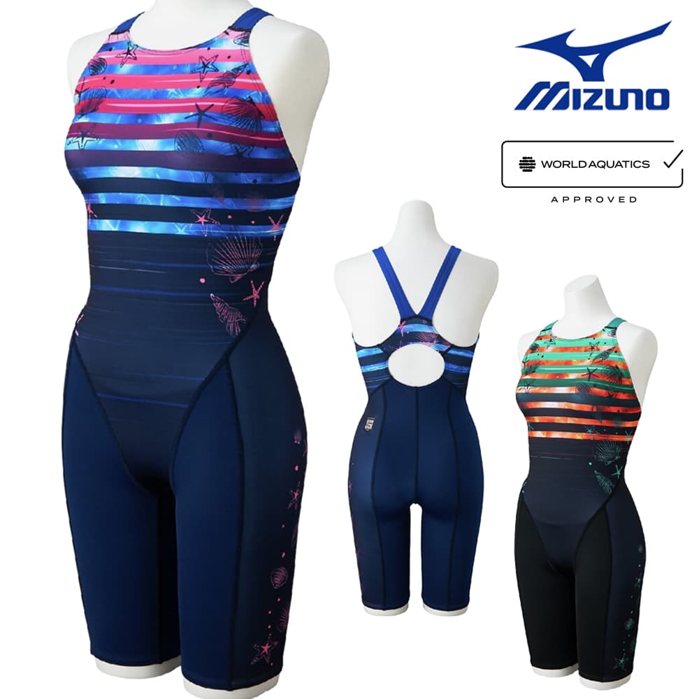 ミズノMIZUNO競泳水着レディースWA承認モデルSTGraphicハーフスーツマスターズバックオールインワン2026年春夏モデルN2MGD741finaマークあり