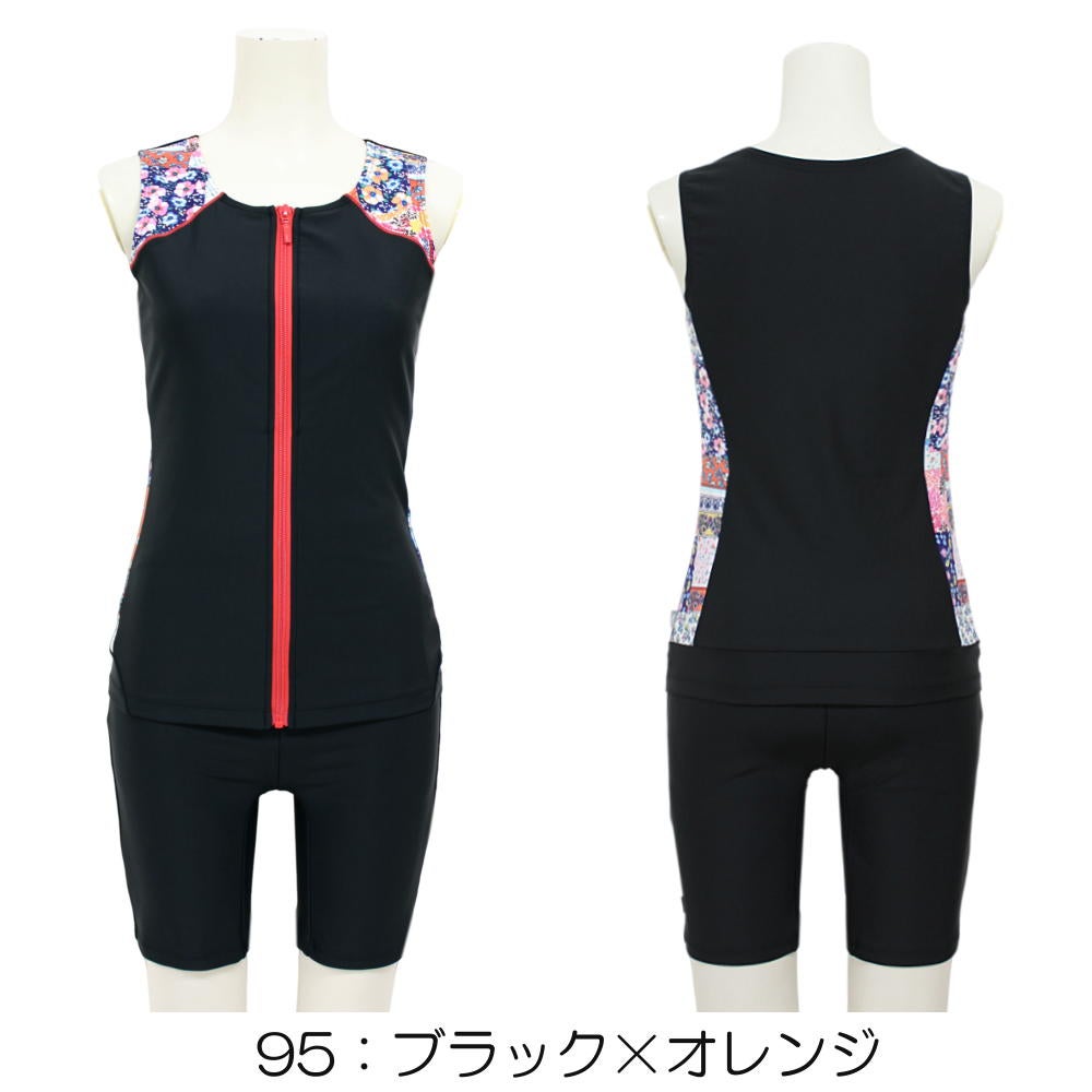 ミズノMIZUNO別注オリジナルフィットネス水着レディースセパレーツセパレートファスナー付き袖なしパッド付きN2JGDW03