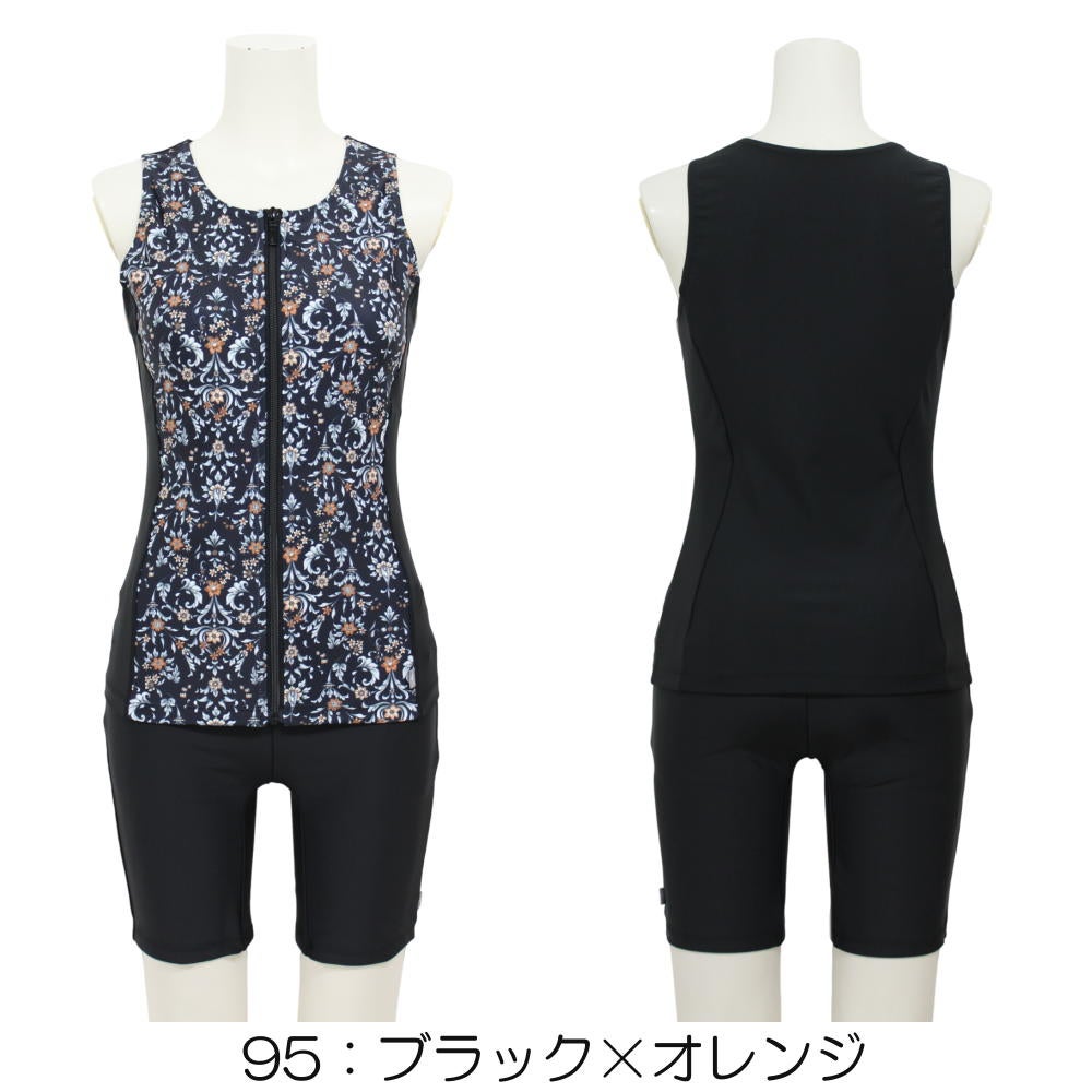 ミズノMIZUNO別注オリジナルフィットネス水着レディースセパレーツセパレートファスナー付き袖なしパッド付きN2JGDW06