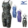 ミズノMIZUNO競泳水着練習用水着レディースエクサースーツハーフスーツオールインワンEXERSUITSU-Fit競泳練習水着2026年春夏モデルN2MGD785