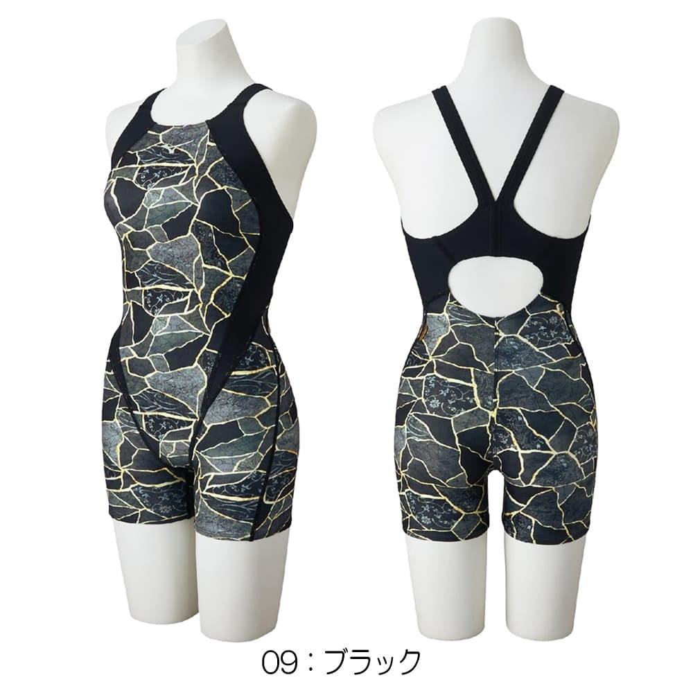 ミズノMIZUNO競泳水着練習用水着レディースエクサースーツミディアムハーフスーツオールインワンEXERSUITSU-Fit競泳練習水着2026年春夏モデルN2MGD786