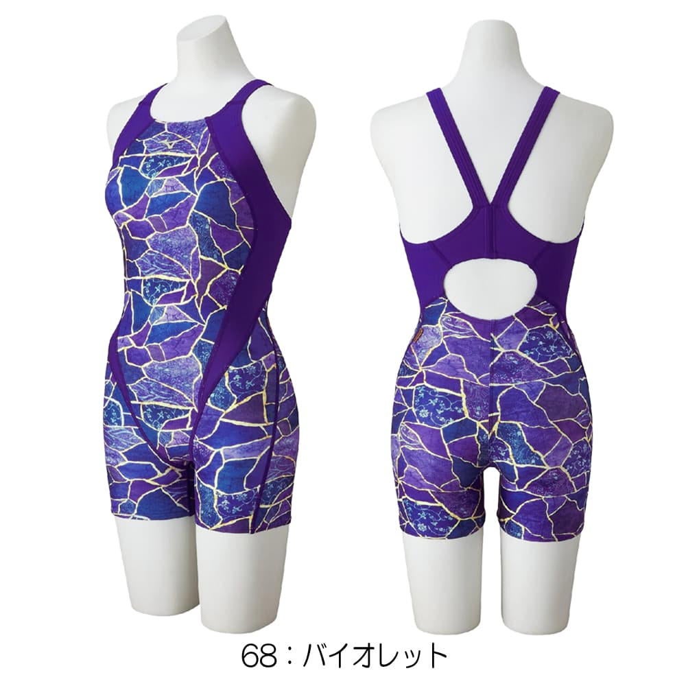 ミズノMIZUNO競泳水着練習用水着レディースエクサースーツミディアムハーフスーツオールインワンEXERSUITSU-Fit競泳練習水着2026年春夏モデルN2MGD786