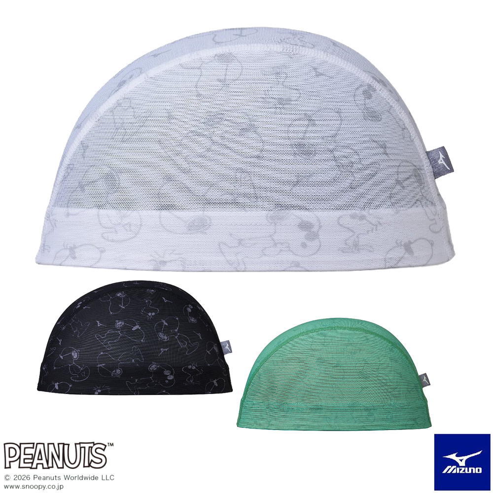 ミズノMIZUNO水泳メッシュキャップスイムキャップ水泳小物PEANUTS2026年春夏モデルN2JWD332