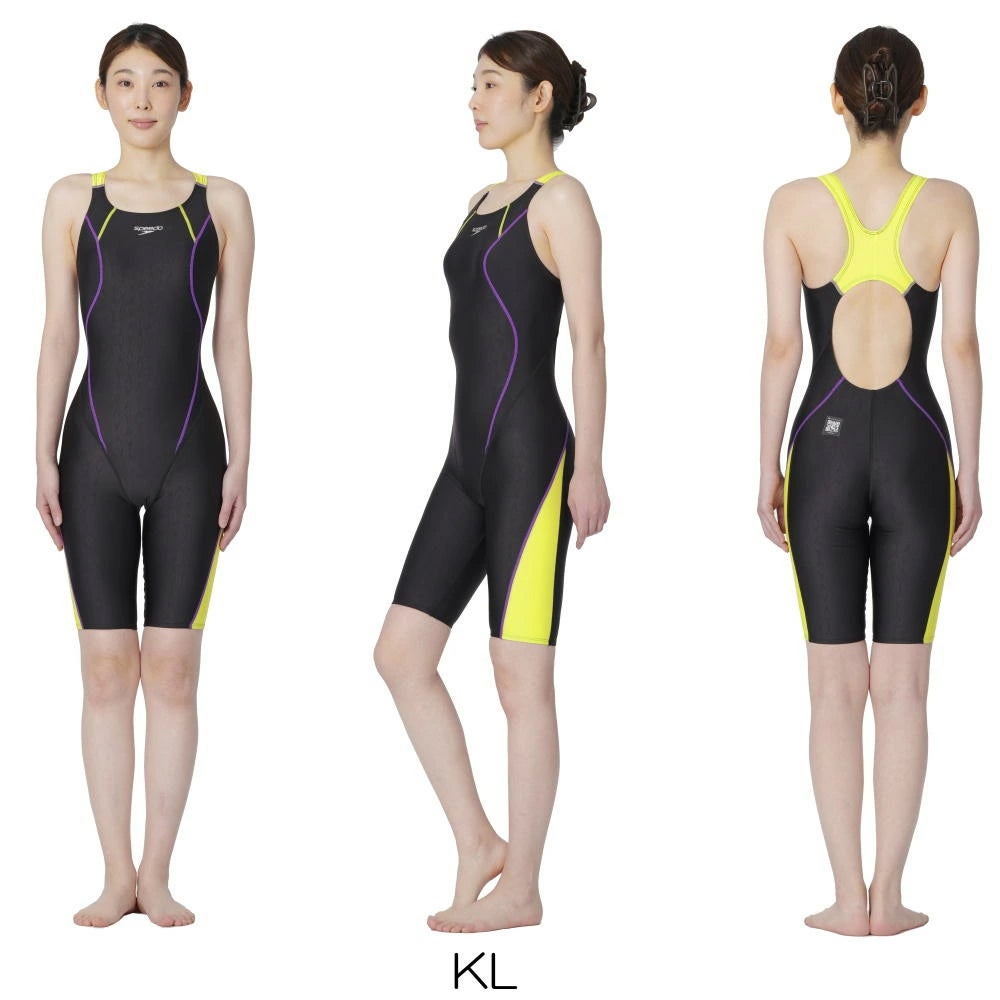 スピードSPEEDO競泳水着レディースWA承認モデルフレックスシグマニューセミオープンバックニースキン2オールインワンFLEXΣν2026年春夏モデルSCW12602Ffinaマークあり