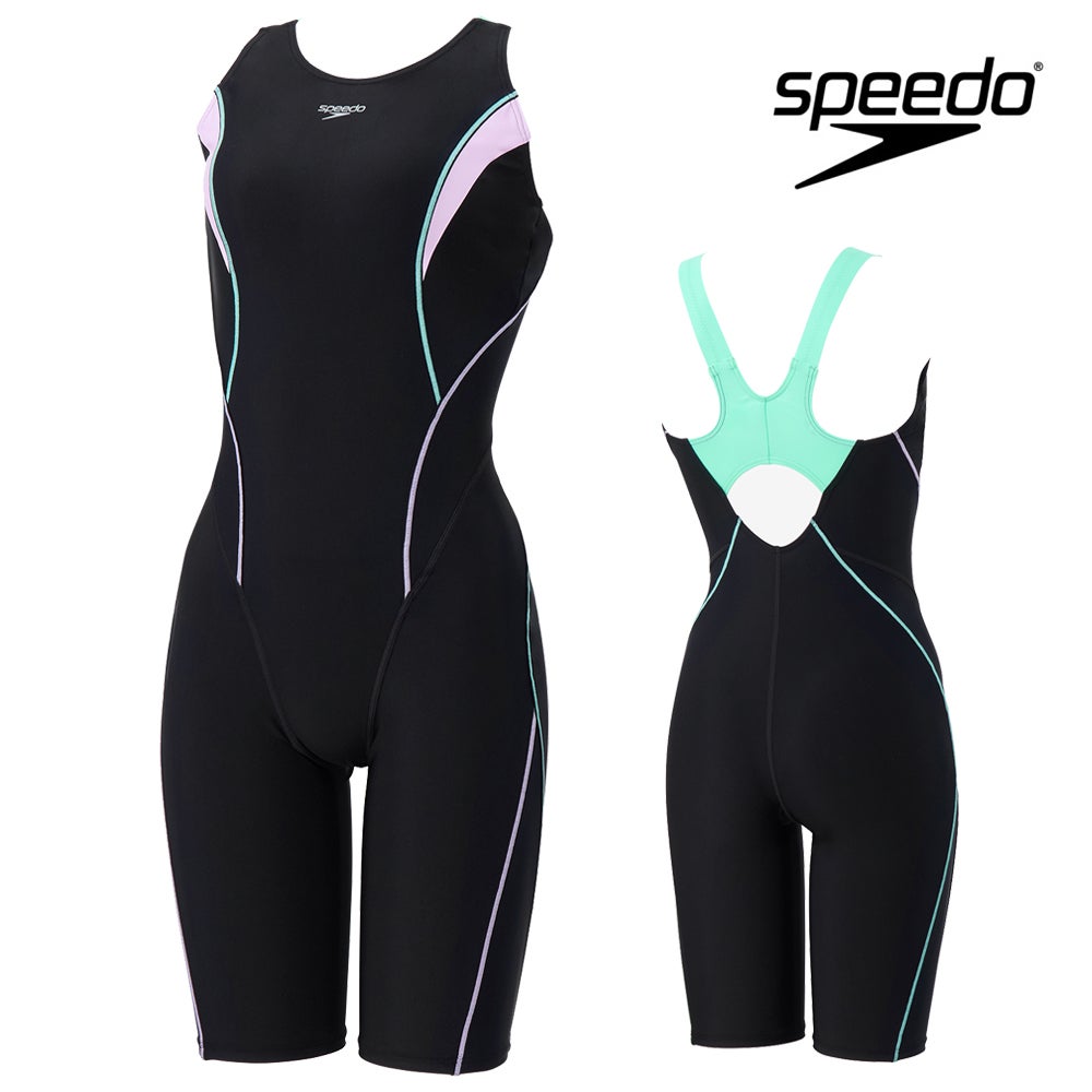 スピードSPEEDOフィットネス水着レディースフィールアップルースンニースキンオールインワンUltraStretch0パッド付き2025年秋冬モデルSFW12560