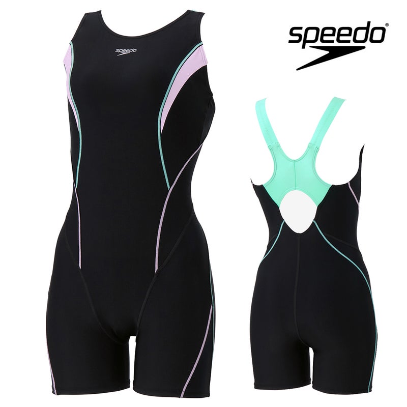 スピードSPEEDOフィットネス水着レディースフィールアップルースンハーフニースキンオールインワンUltraStretch0パッド付き2025年秋冬モデルSFW12561