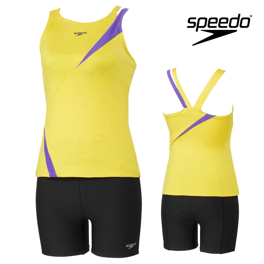スピードSPEEDOフィットネス水着レディースディアゴナプロセパレーツHeatherStretchProパッド付き2025年秋冬モデルSFW22560
