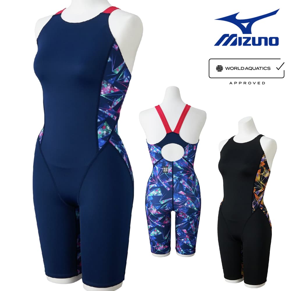 ミズノMIZUNO競泳水着レディースWA承認モデルSTGraphicハーフスーツマスターズバックオールインワンGX・SONICSTREAM2026年春夏モデルN2MGD743finaマークあり