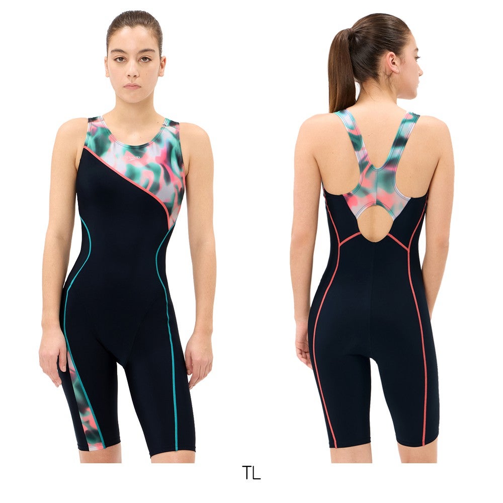 スピードSPEEDOフィットネス水着レディースパズルルースンニースキンオールインワンパッド付きUltraStretch02026年秋冬モデルSFW12665