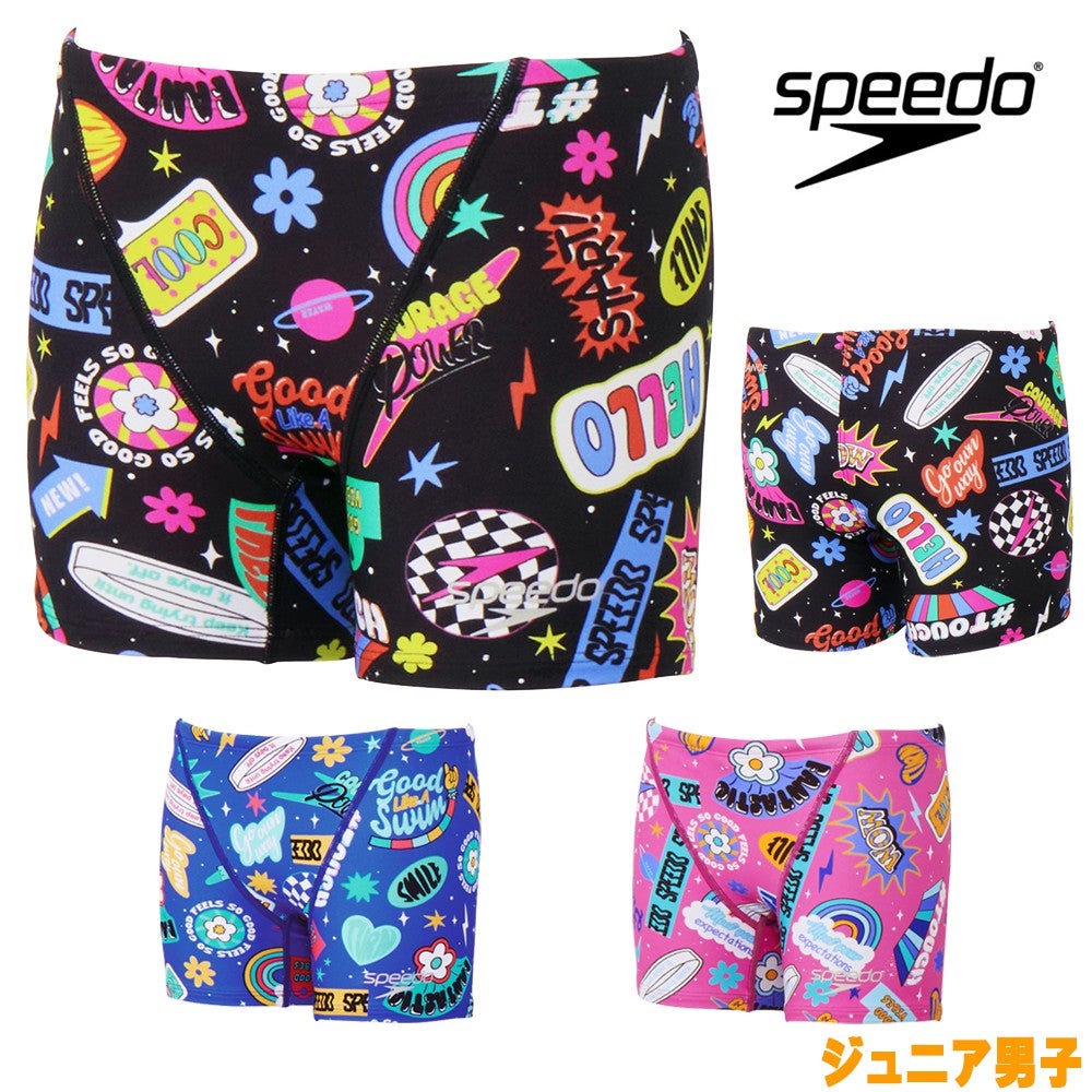 スピード SPEEDO 競泳水着 練習用水着 ジュニア男子 カラフルアイコンズターンズハーフボックス ENDURANCE ECO 競泳練習水着 2026年秋冬モデル STB52654